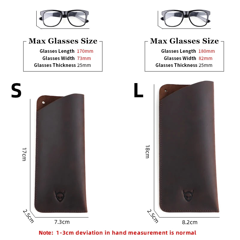 Genuine Leather Glasses Case with Lanyard – Handmade Sunglasses Pouch