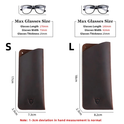 Genuine Leather Glasses Case with Lanyard – Handmade Sunglasses Pouch