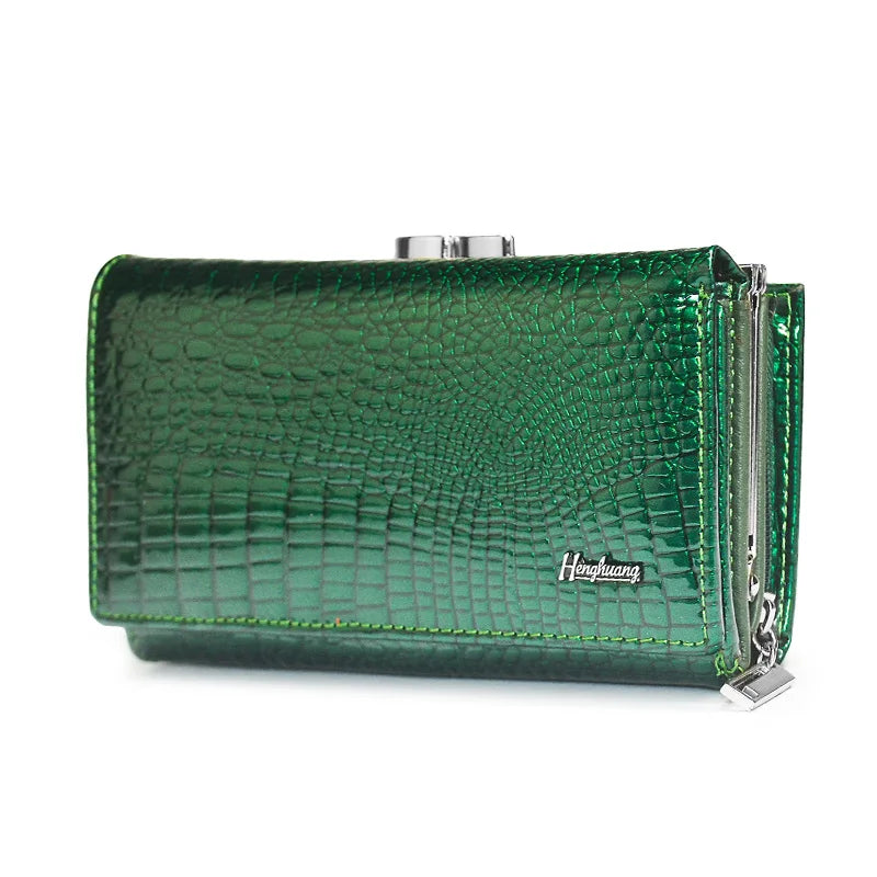 Alligator Pattern Women's Genuine Leather Short Wallet