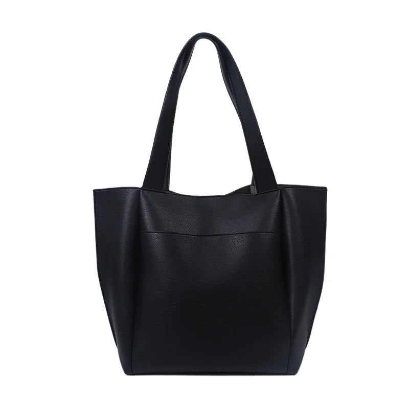 Large Capacity Soft Leather Tote Bag – Women's Shoulder Shopper