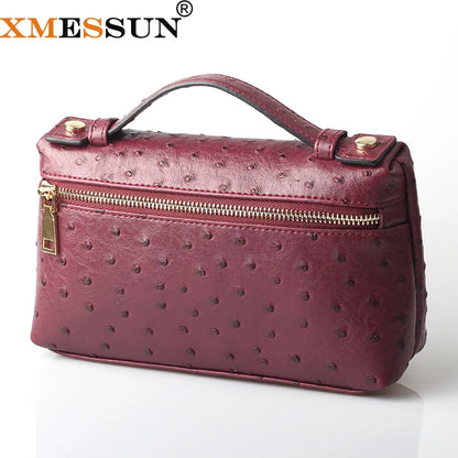 Embossed Leather Makeup Bag – Women's Exotic Pattern Clutch