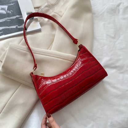 Crocodile Pattern PU Leather Shoulder Bag for Women