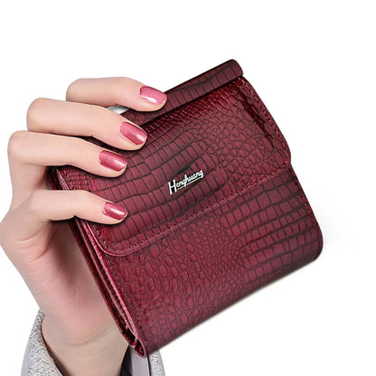 Crocodile Pattern Women's Genuine Leather Mini Wallet