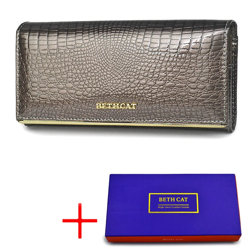 Genuine Leather Alligator Pattern Women's Long Wallet – BETHCAT