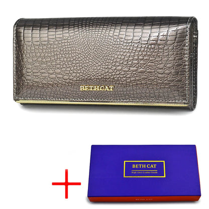 Genuine Leather Alligator Pattern Women's Long Wallet – BETHCAT