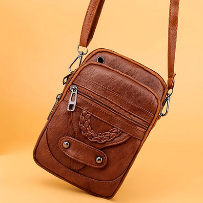Crossbody Phone Bag for Women – Vintage PU Leather Purse