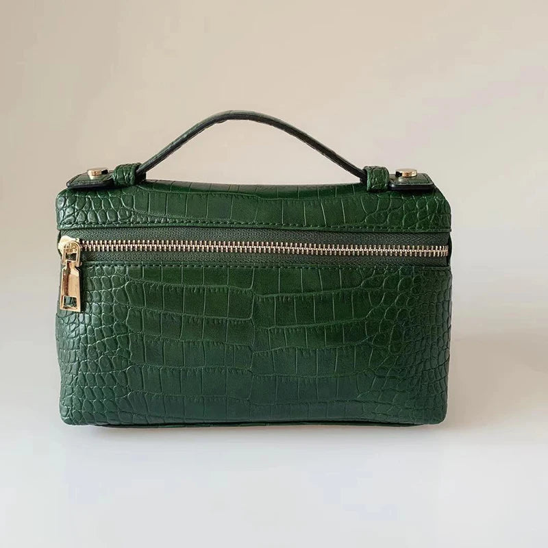 Embossed Leather Makeup Bag – Women's Exotic Pattern Clutch
