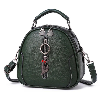 Crossbody Bag for Women – PU Leather Purse with Cat Charm