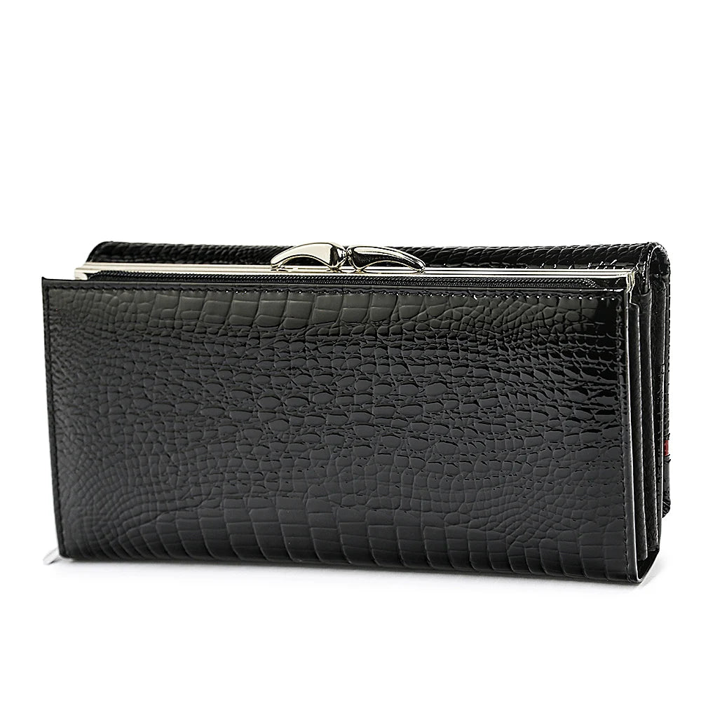 Alligator Genuine Leather Women's Clutch Wallet with Card Slots