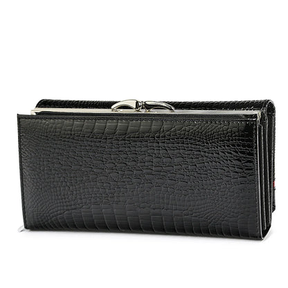 Alligator Genuine Leather Women's Clutch Wallet with Card Slots