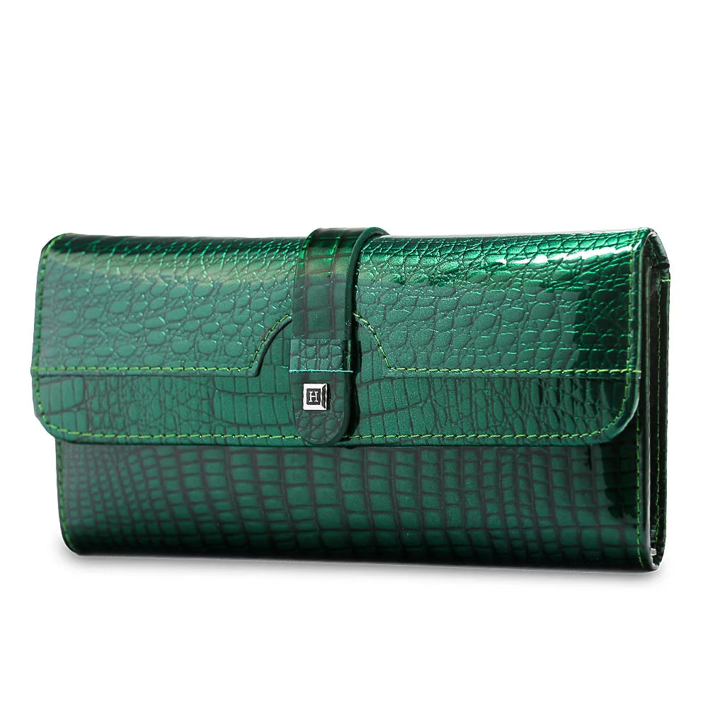 Alligator Pattern Women's Genuine Leather Long Wallet
