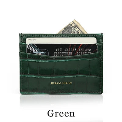 Croco Leather Card Holder Wallet – Custom Name Monogram