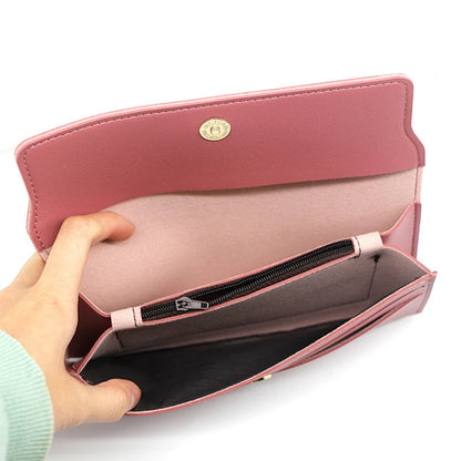 Women's Long Wallet – Butterfly PU Leather Purse with Pom-Pom