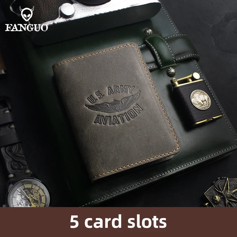 Genuine Leather Card Wallet – Handmade Driver License & Document Holder