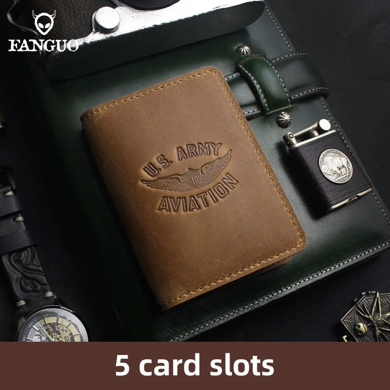 Genuine Leather Card Wallet – Handmade Driver License & Document Holder