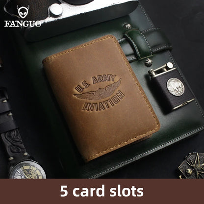 Genuine Leather Card Wallet – Handmade Driver License & Document Holder