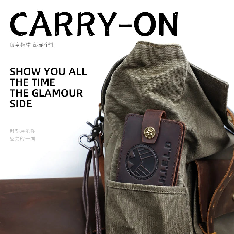 SHIELD Embossed Genuine Leather Driver's License Holder & Card Wallet
