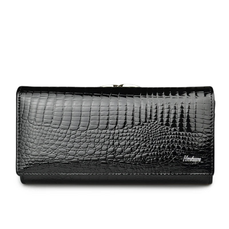 Alligator Embossed Genuine Leather Women's Long Wallet