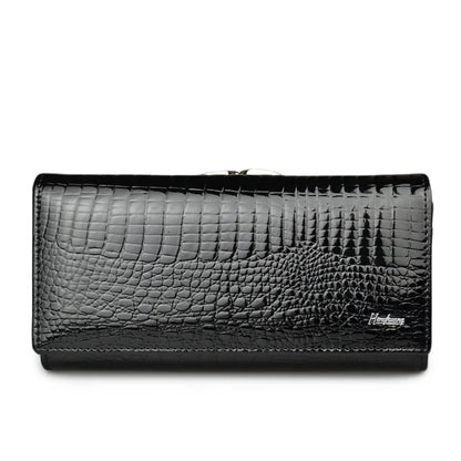 Alligator Embossed Genuine Leather Women's Long Wallet