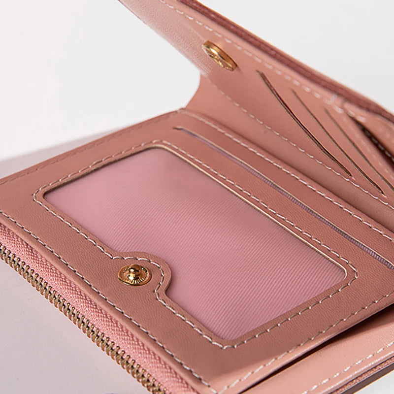 Color Block Tassel Wallet for Women – Small PU Leather Coin Purse