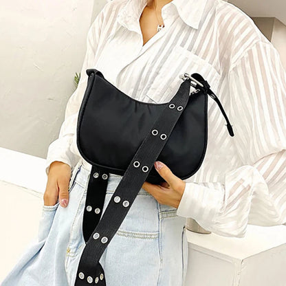 Waterproof Nylon Crossbody Bag for Women – Studded Shoulder Purse