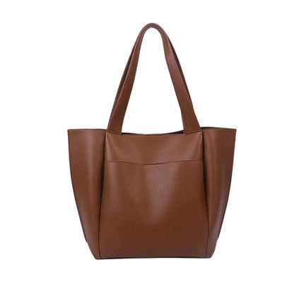 Large Capacity Soft Leather Tote Bag – Women's Shoulder Shopper