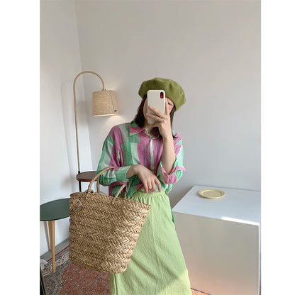 Weave Large Tote Bag 2021 Summer Straw Women S Designer Handbag Capacity Beach Travel Basket