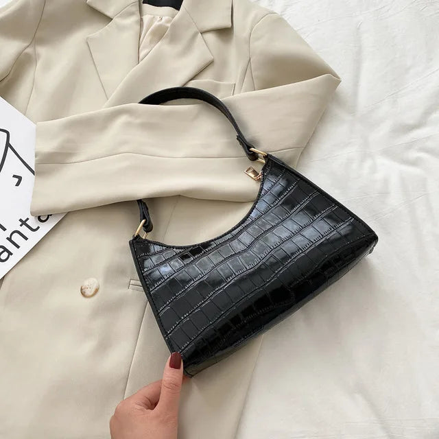 Crocodile Pattern PU Leather Shoulder Bag for Women