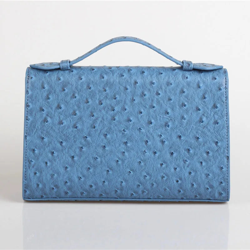Brand Design Ostrich Leather Women Handbags Large Capacity Shoulder Bag Commuting Ladies Travel