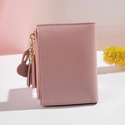 Color Block Tassel Wallet for Women – Small PU Leather Coin Purse