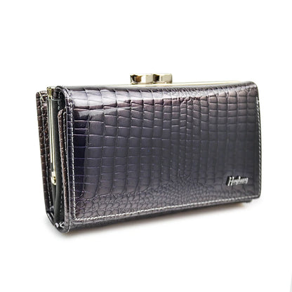 Alligator Pattern Women's Genuine Leather Short Wallet