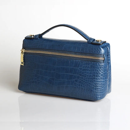 Embossed Leather Makeup Bag – Women's Exotic Pattern Clutch