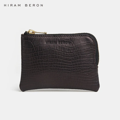 RFID Blocking Slim Coin Wallet – Crocodile Pattern Men's Gift