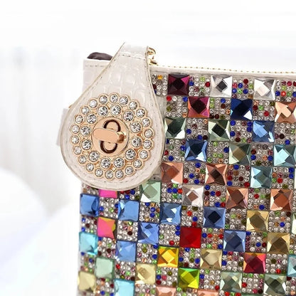 Colorful Rhinestone Women Clutch Bag Designer Luxury Diamond Ladies Evening Chic Shoulder Crossbody