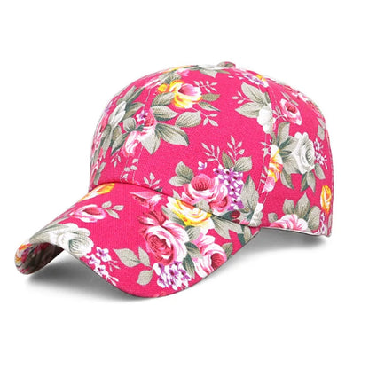 2021 Simple Women S Baseball Cap Summer Multicolor Flower Printing Girls Snapback Brethable