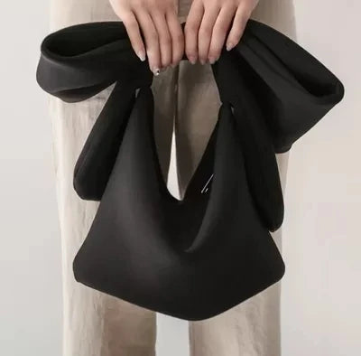 Women Space Cotton Handbag Purse Wedding Totes Clutches Cocktail Party Bowknot Korean Style Black