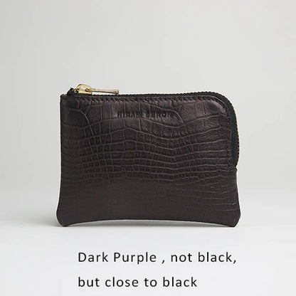RFID Blocking Slim Coin Wallet – Crocodile Pattern Men's Gift