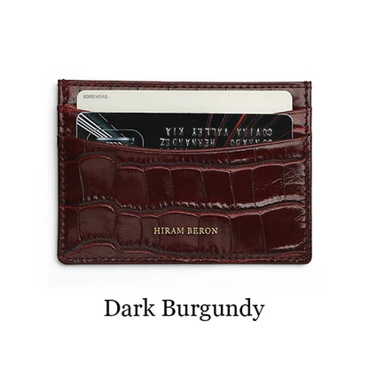 Croco Leather Card Holder Wallet – Custom Name Monogram
