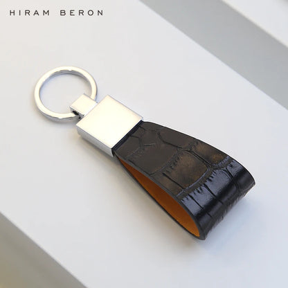 Leather Key Holder Croco Pattern – Hiram Beron Men's Luxury Keychain