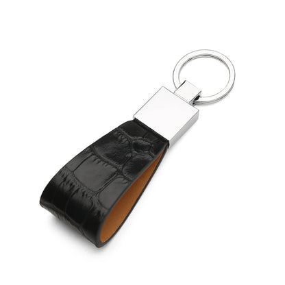 Leather Key Holder Croco Pattern – Hiram Beron Men's Luxury Keychain