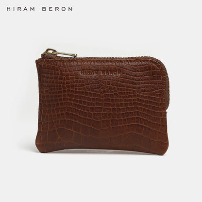 RFID Blocking Slim Coin Wallet – Crocodile Pattern Men's Gift