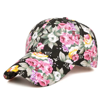 2021 Simple Women S Baseball Cap Summer Multicolor Flower Printing Girls Snapback Brethable
