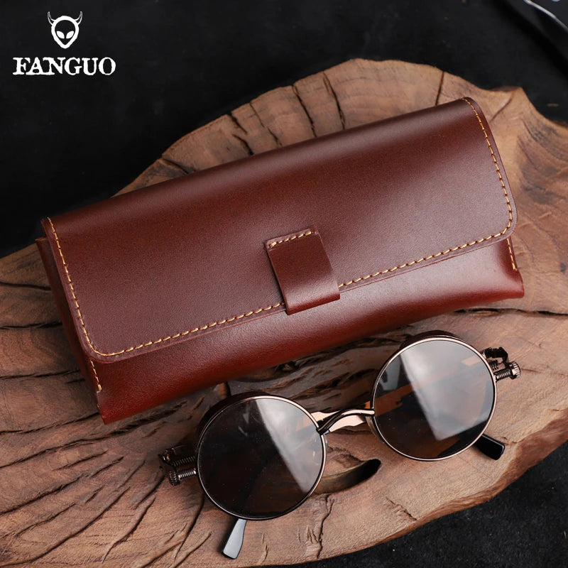 Genuine Leather Glasses Case – Handmade Sunglasses & Eyeglasses Holder