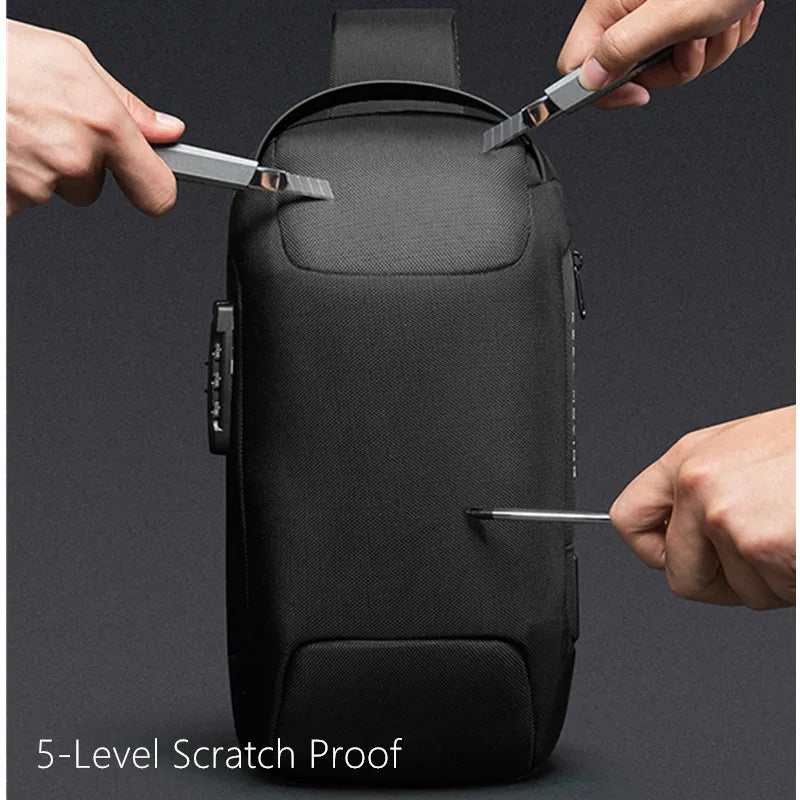 Bange Anti-Theft Chest Bag – Men's Waterproof Crossbody Sling with USB Charging