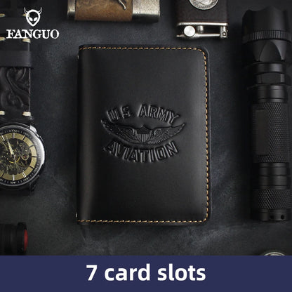Genuine Leather Card Wallet – Handmade Driver License & Document Holder