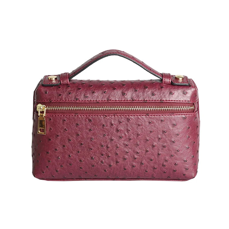 Embossed Leather Makeup Bag – Women's Exotic Pattern Clutch