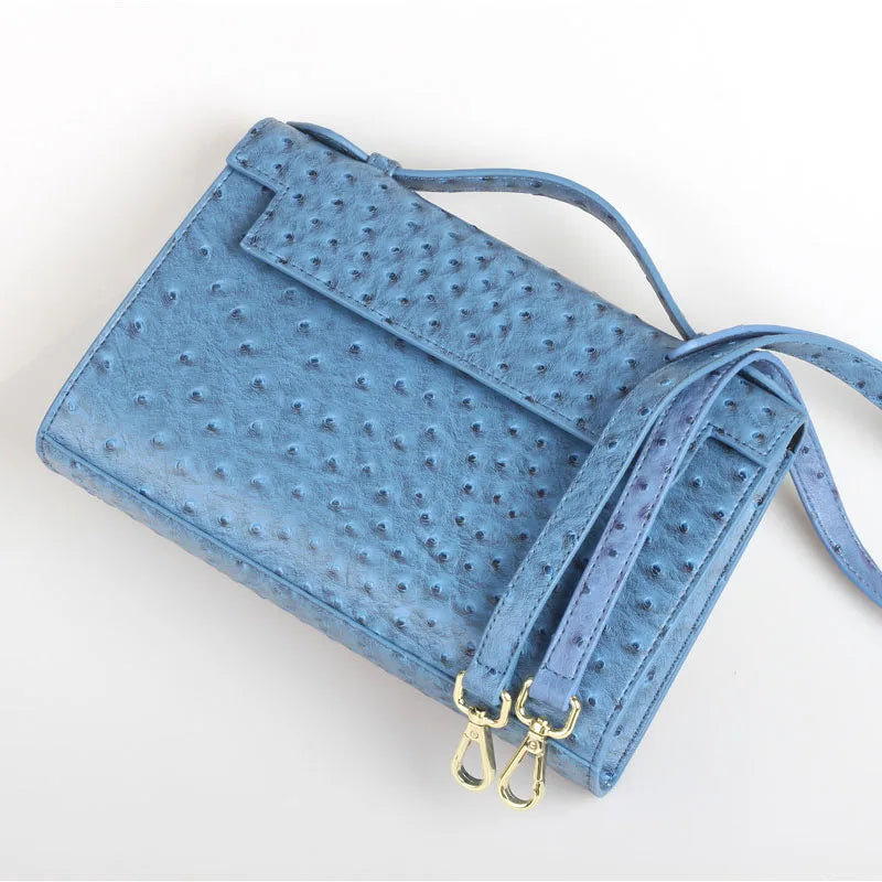 Brand Design Ostrich Leather Women Handbags Large Capacity Shoulder Bag Commuting Ladies Travel
