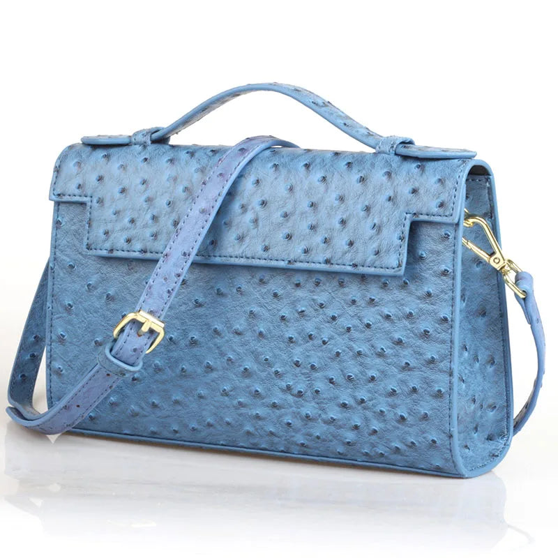 Brand Design Ostrich Leather Women Handbags Large Capacity Shoulder Bag Commuting Ladies Travel