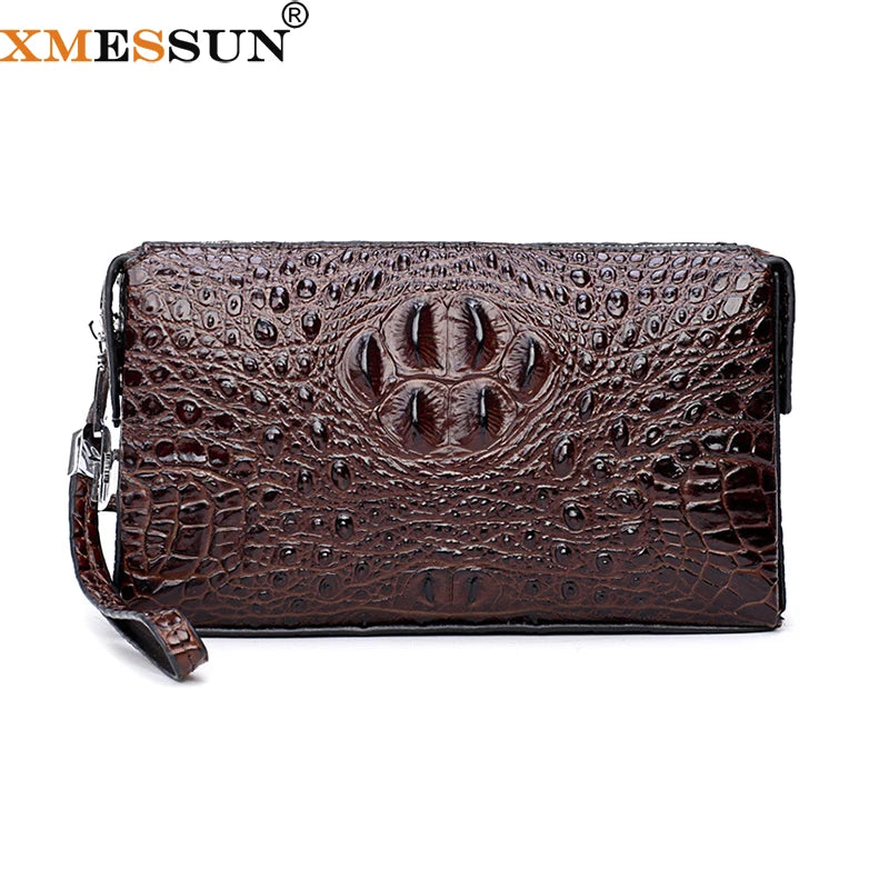 Crocodile Pattern Genuine Leather Clutch Bag