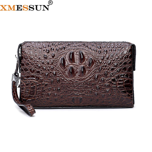 Crocodile Pattern Genuine Leather Clutch Bag
